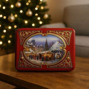 Vintage Nürnberg Gingerbread Storage Tin Christmas Market Germany Collectible